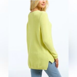 525 America Knit Cotton Yellow Cowl Neck Long Sleeve Oversized Sweater sz XS